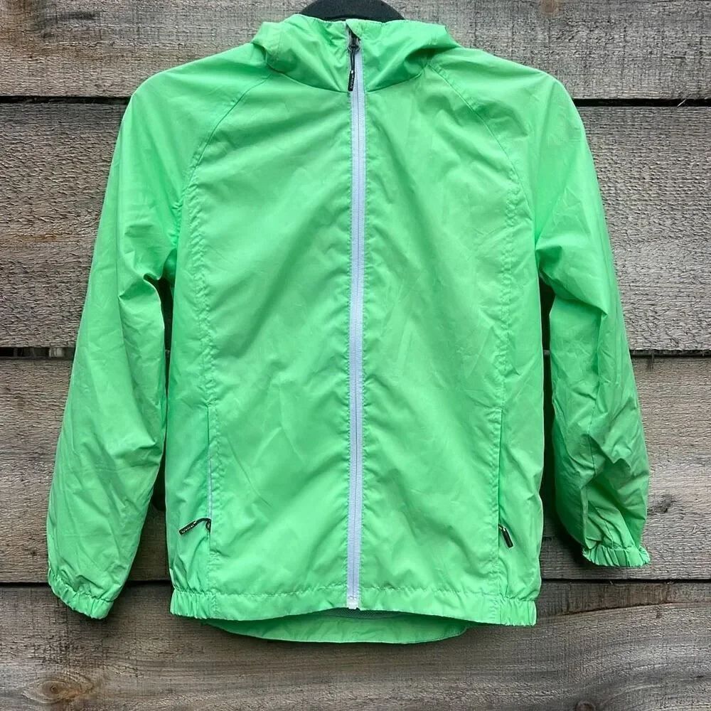 Swiss Alps Women's Green Zip-Up Hooded Windbreaker